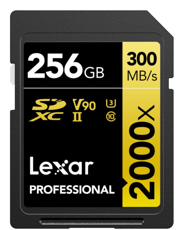 Lexar SD Pro Gold Series UHS-II 2000x V90 256GB