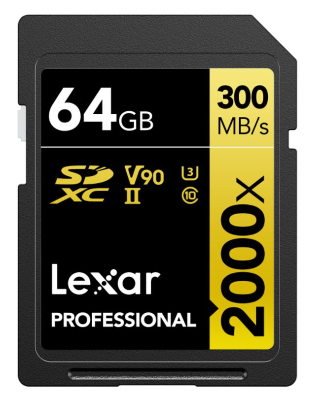Lexar SD Pro Gold Series UHS-II 2000x V90 64GB