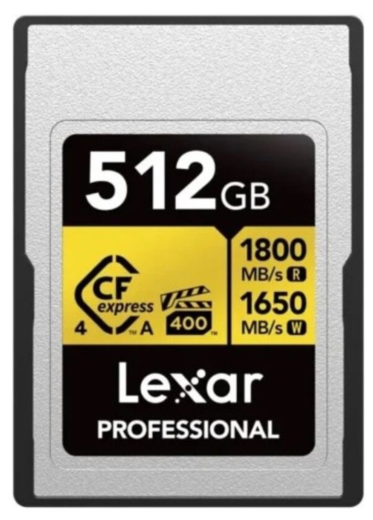 Lexar CFexpress PRO Type A Gold 4.0 Series 512GB R1800/W1650MB/s - VPG400 Lexar CFexpress PRO Type A Gold 4.0 Series 512GB R1800/W1650MB/s - VPG400