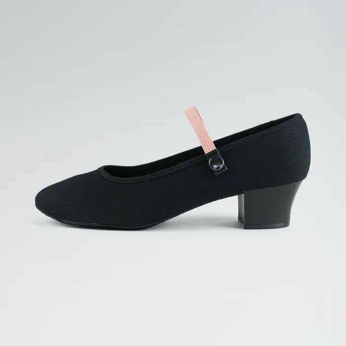 Black Cuban Heel Black Character Shoe