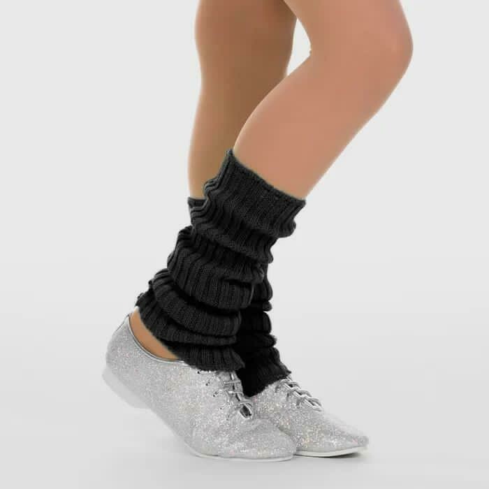 Black Knitted Stirrup Ankle Warmers