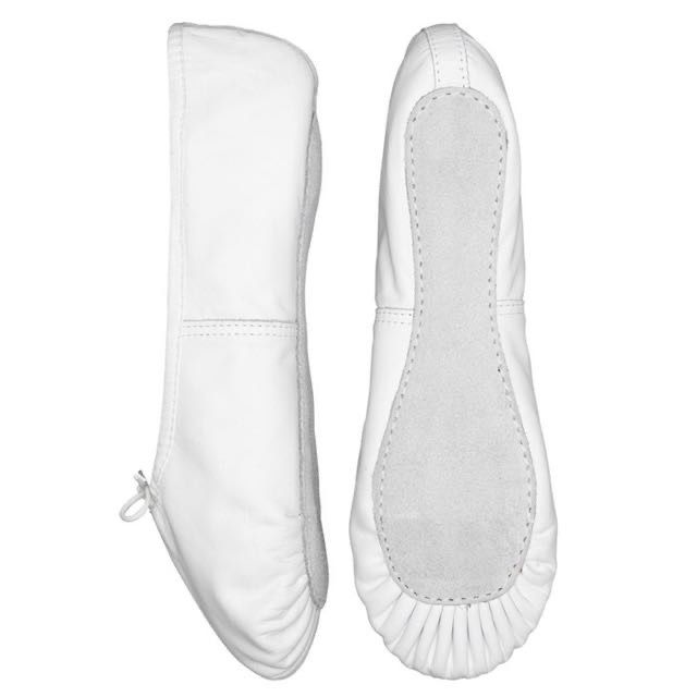 Boys White Leather Ballet Shoes
