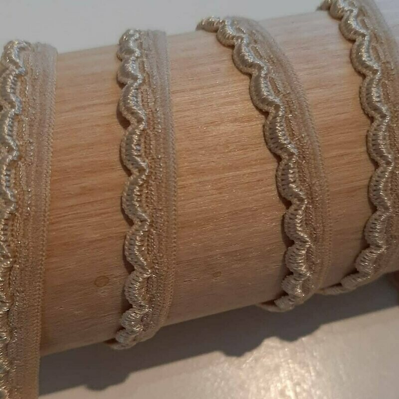 Elastik, Abschlußkante Bögen beige Elastik, Abschlußkante Bögen beige