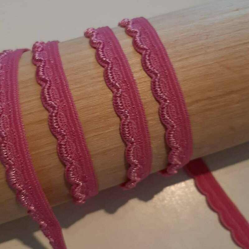 Elastik, Abschlußkante Bögen pink Elastik, Abschlußkante Bögen pink