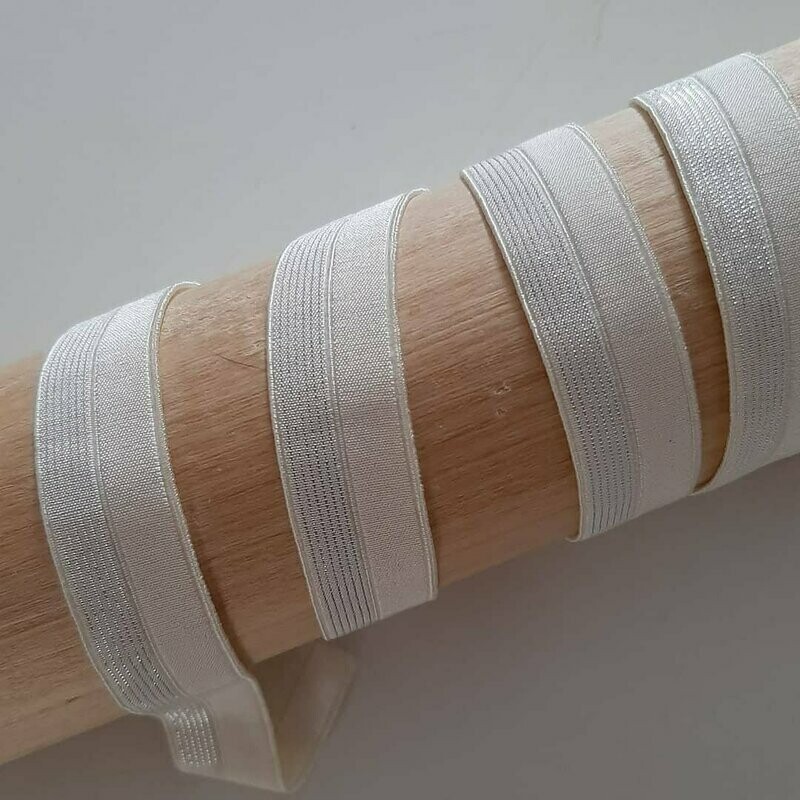 Falzband, elastisch naturweiß mit Glitzer Falzband, elastisch naturweiß mit Glitzer