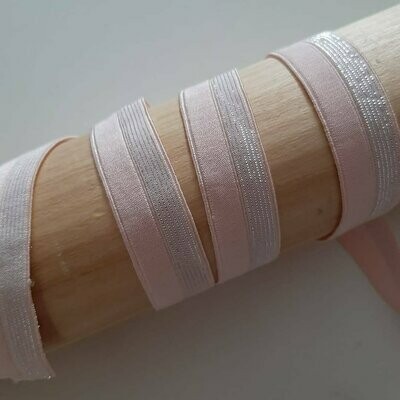 Falzband, elastisch helles rosa mit Glitzer
