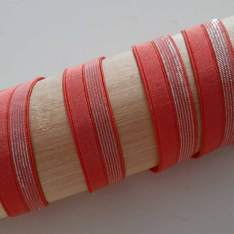 Falzband, elastisch rot mit Glitzer Falzband, elastisch rot mit Glitzer