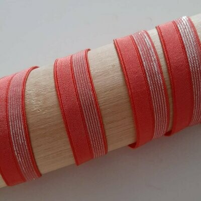 Falzband, elastisch rot mit Glitzer