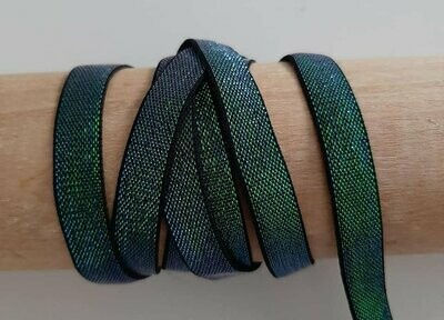Band, elastisch, irisierend grün/schwarz