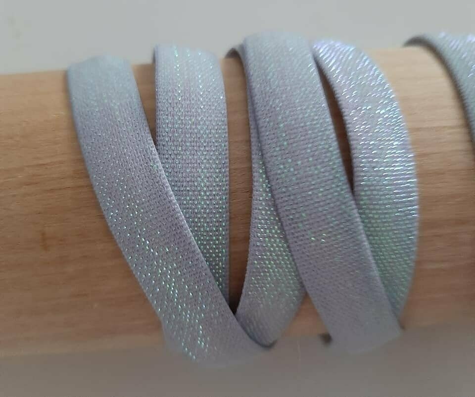 Band, elastisch,  irisierend grau