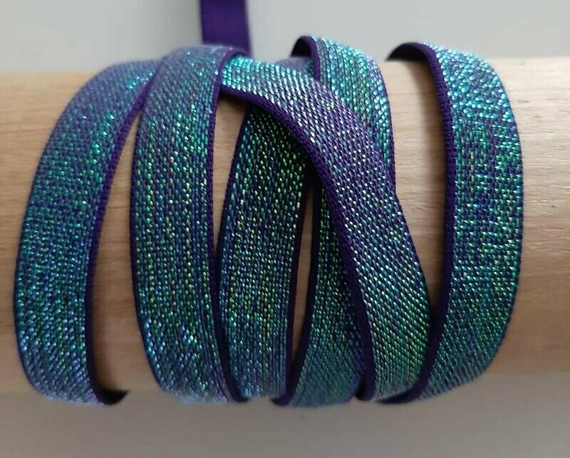 Band, elastisch, irisierend blau-lila Band, elastisch, irisierend blau-lila