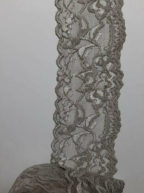 Spitze, elastisch grau/beige Spitze, elastisch grau/beige