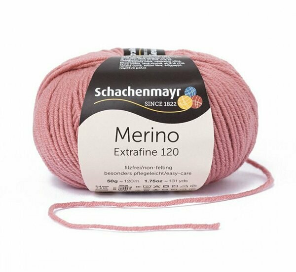 Merino 120 Farbe 129 rosepink Merino 120 Farbe 129 rosepink