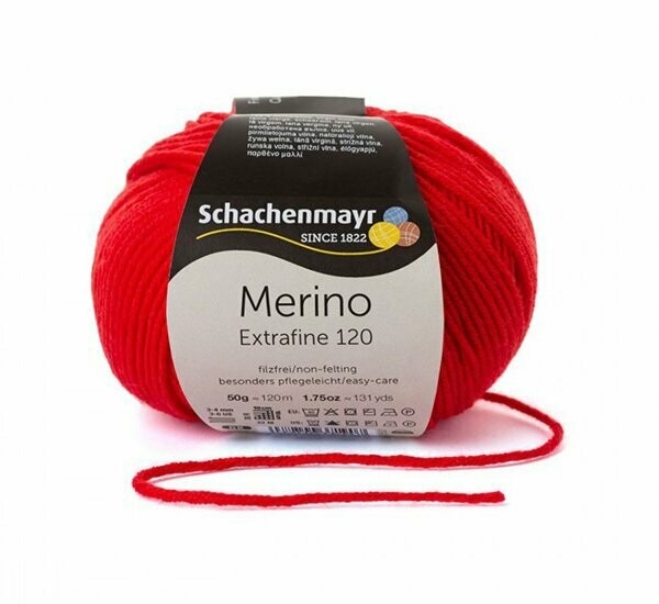 Merino 120 Farbe 130 rot