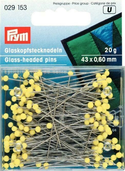 Stecknadeln, Glaskopf gelb Stecknadeln, Glaskopf gelb