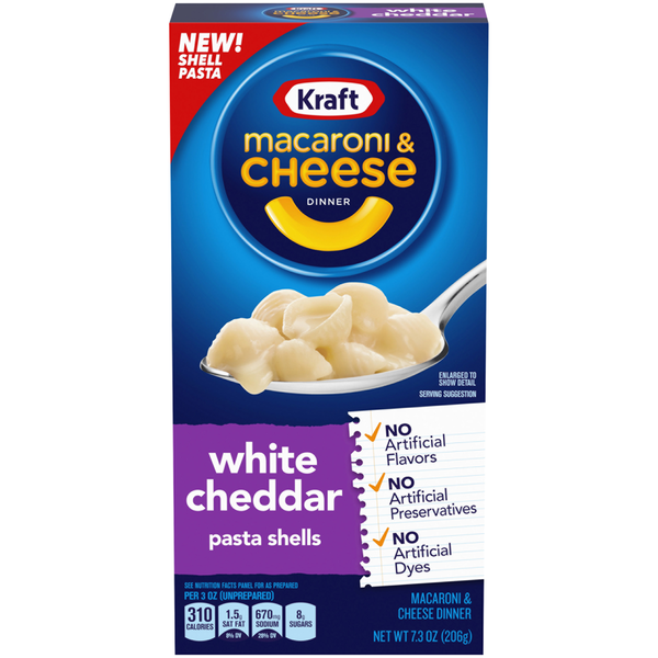 Kraft Macroni Cheese White Cheddar Pasta Shells 206G