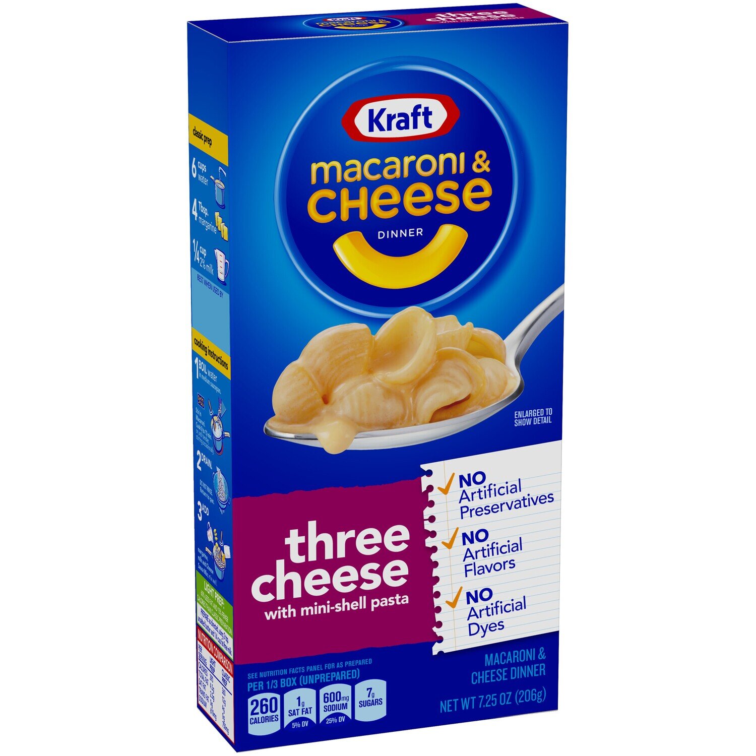 Kraft Macroni Cheese Three Cheese Mini She'Ll Pasta 206G