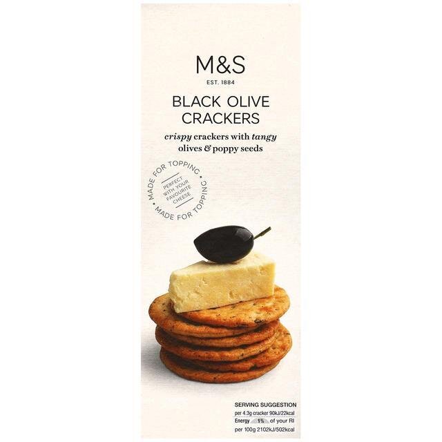 M&S Black Olive Crackers - 100g