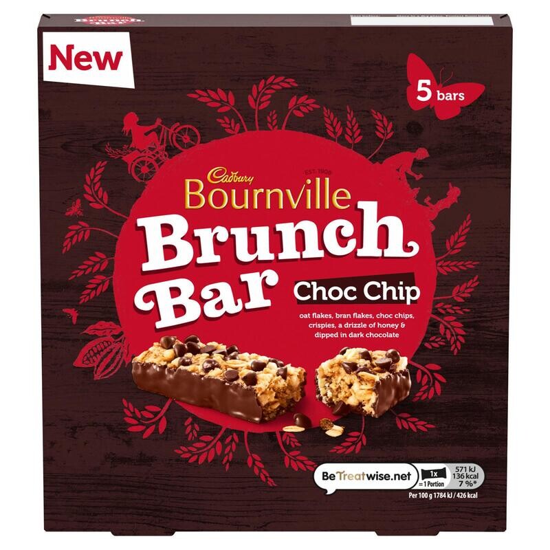Bournville Brunch Bar Choc Chip 160G