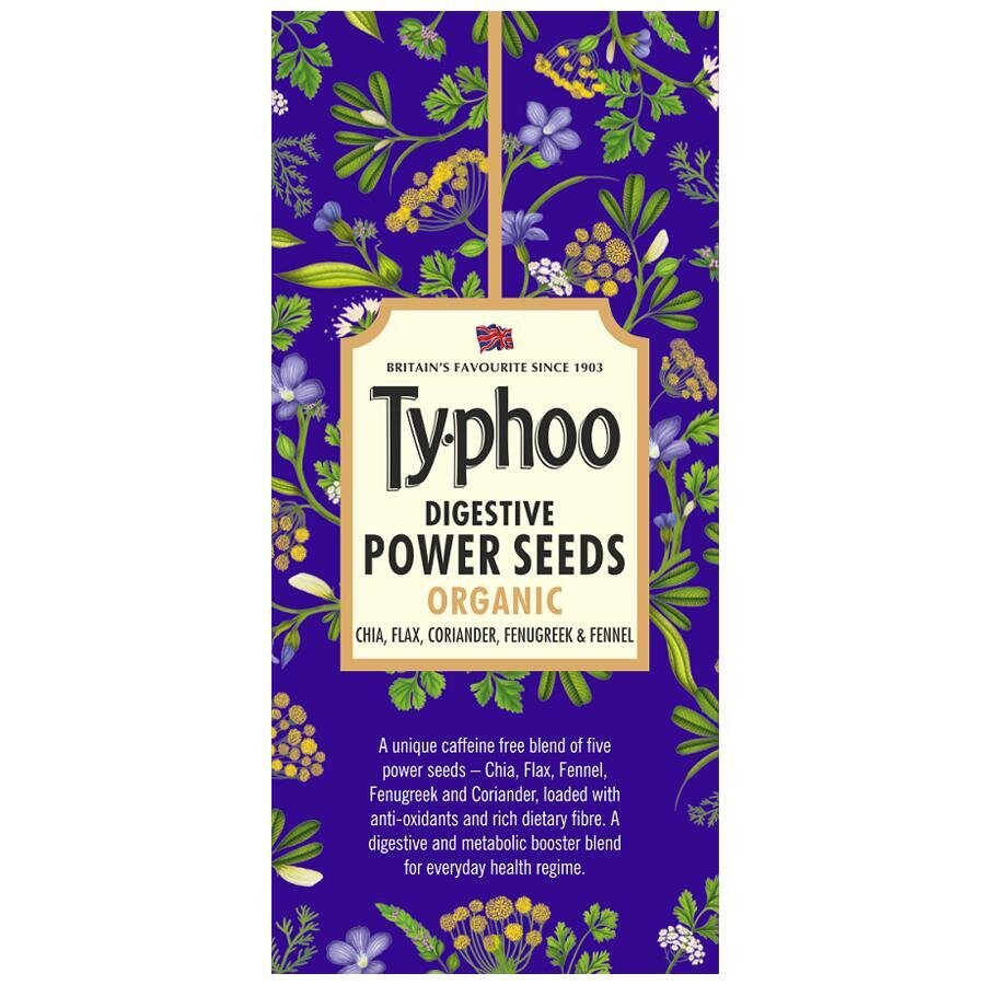 Typhoo Digestive Power Seeds Organic Tea Bags, 30 G (20 Bags X 1.5 G