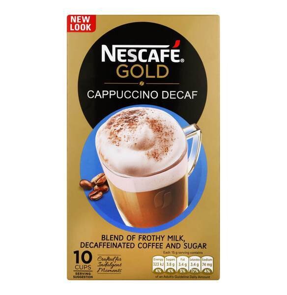 Nescafé Gold Cappuccino Decaf Instant Coffee | Rich, Creamy &amp; Frothy | Enjoy Coffee Anytime | Imported