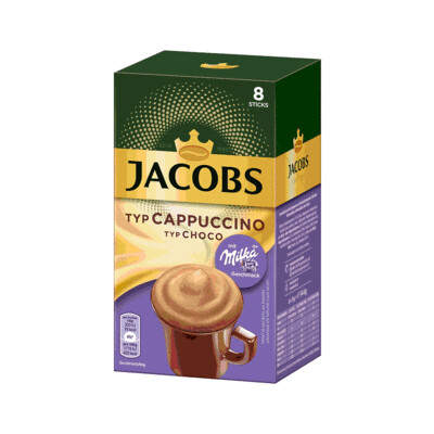Jacobs Typ Cappuccino Typ Choco 144g With Milka Flavour 8 Sticks