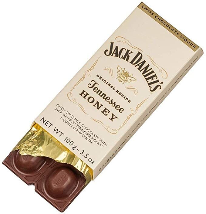 Jack Daniel's Tennessee Honey Liqueur Chocolate Bar - 100g | Melt-Free Ice Packing | Limited Stock | Same-Day Dispatch