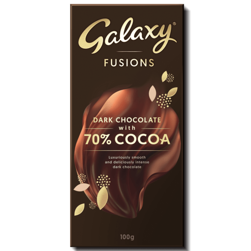 Galaxy Fusions 70% Dark Chocolate 75G