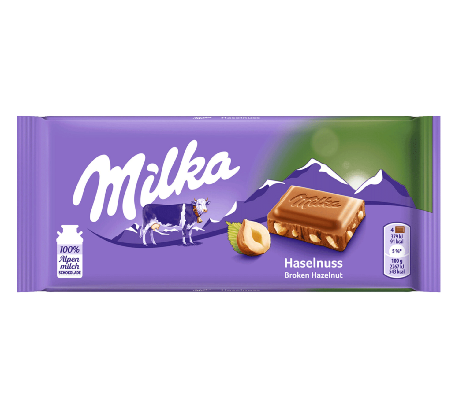 Milka Hazelnuss Broken Hazelnut Chocolate 100G