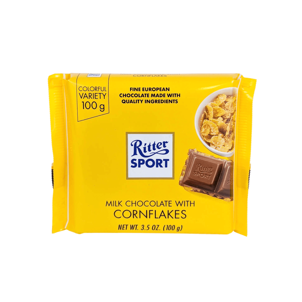 Ritter Sport Corn Flakes Chocolate 100G | Free Delivery | Same Day Dispatch | Made In Germany | Imported Fine German Chocolate