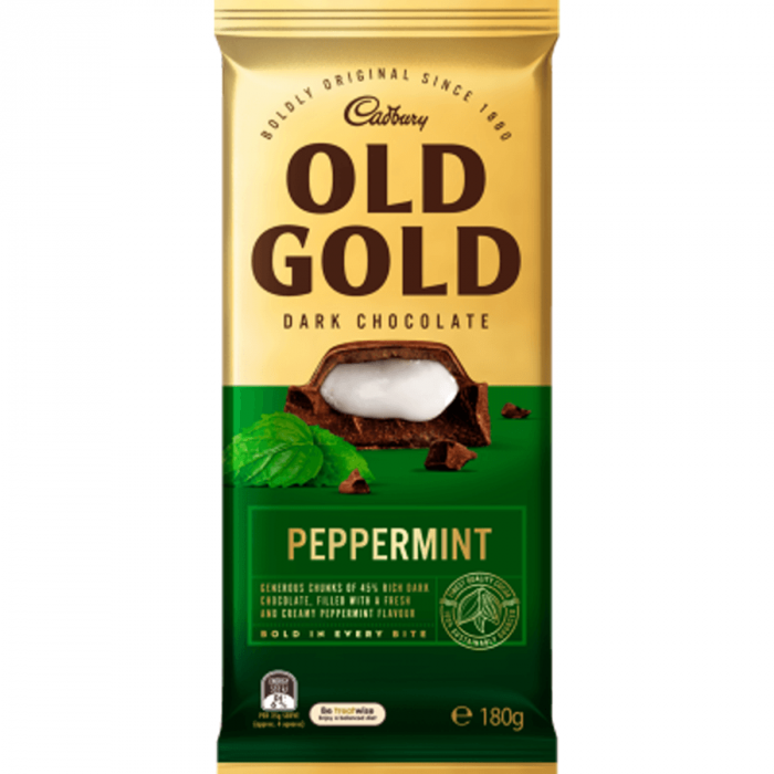 Cadbury Old Gold Peppermint Dark Chocolate 180G