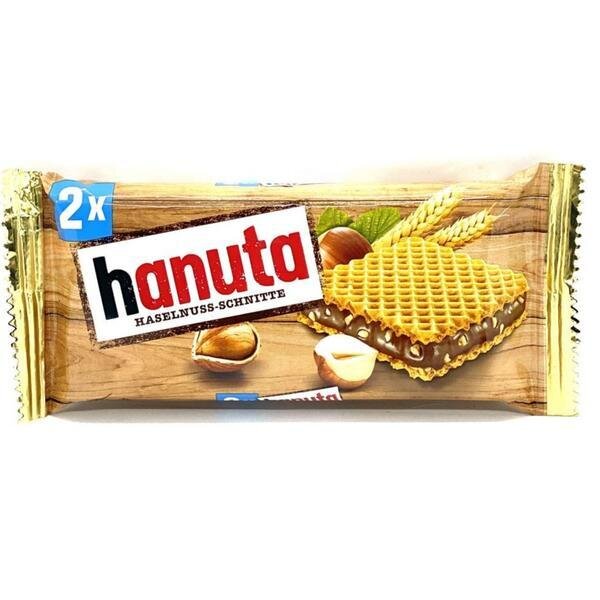 Ferrero Hanuta Hazelnut Chocolate | Hazelnuss Schnitte Bar 44g | Vegetarian | (Hazelnut Flavor) (IMPORTED FROM GERMANY) Waffles  (44 g) | Free Delivery