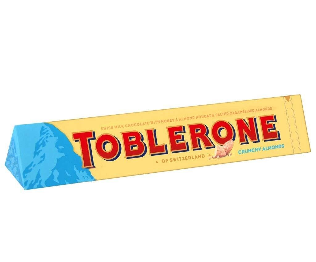 Toblerone White Chocolate Bar - Chruncy Almonds 100G