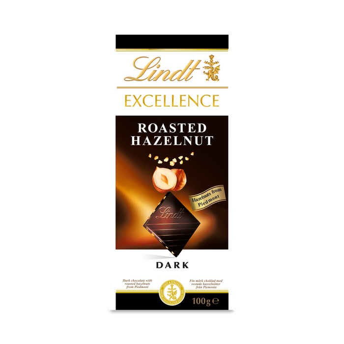 Lindt Excellence Roasted Hazael Nut Intense Dark Chocolate, 100 G