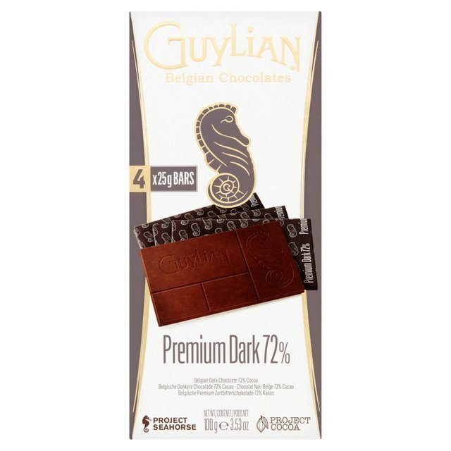 Guylian Belgian Bar 100G (4X25G) Premium Dark 72%