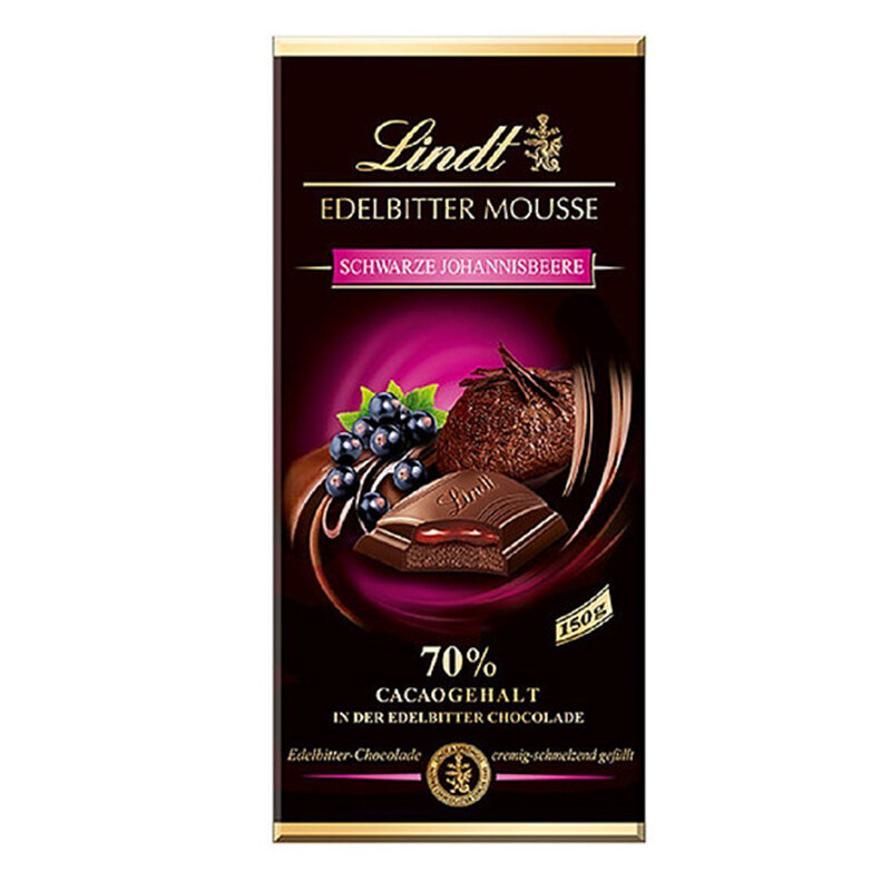 Lindt Edelbitter Mousse Schwarze Johannisbeere 150 G