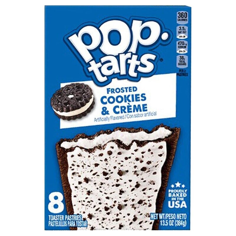 Pop-Tarts Frosted Cookies &amp; Creme Pastries (Imported) - Delicious Breakfast Treat (384g)