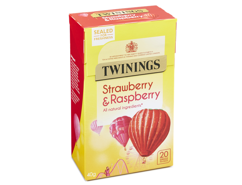 Twinings Strawberry &amp; Raspberry Tea Bags 40g | Imported from UK | Same-Day Order Dispatch