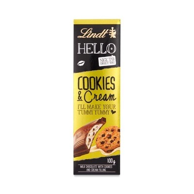 Lindt Hello Cookies &amp; Cream Chocolate Bar (Imported)