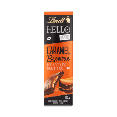 Lindt Hello Caramel Brownie Chocolate Bar (100g) - Imported from Switzerland