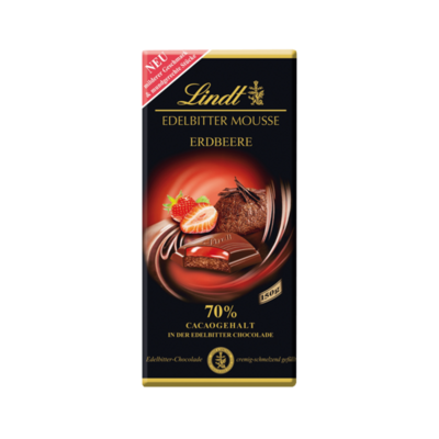Lindt Edelbitter Mousse Erdbeere 150G