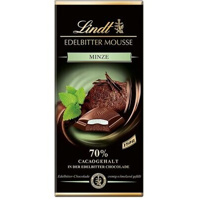 Lindt Edelbitter Mousse Minze  - 150 G