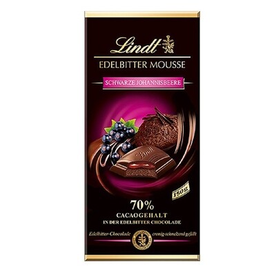 Lindt Edelbitter Mousse Schwarze Johannisbeere 150 G