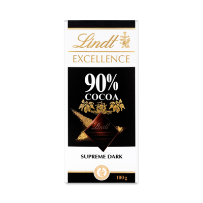 Lindt Excellence 90% Cocoa Chocolate Bar 100G