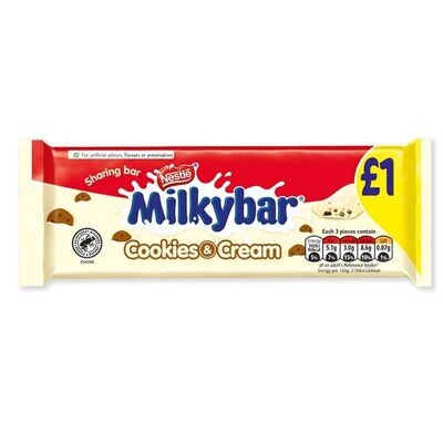 Milkybar Cookies &amp; Cream Sharing Bar 90G