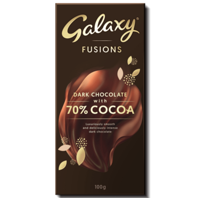 Galaxy Fusions 70% Dark Chocolate 75G