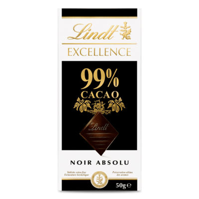 Lindt Excellence Intense Dark 99% Absolute Cocoa Chocolate Bar 50G | Imported