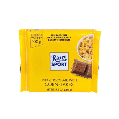 Ritter Sport Milk Chocolate with Crunchy Cornflakes (100g) - Imported from Germany