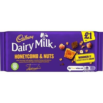 Cadbury Dairy Milk Honeycomb &amp; Nuts Chocolate 180G, Imported