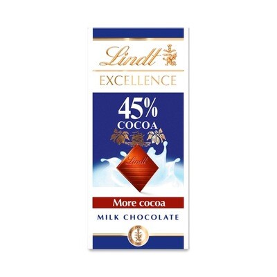 Lindt Excellence 45% Cocoa Milk Chocolate Bar - 100G